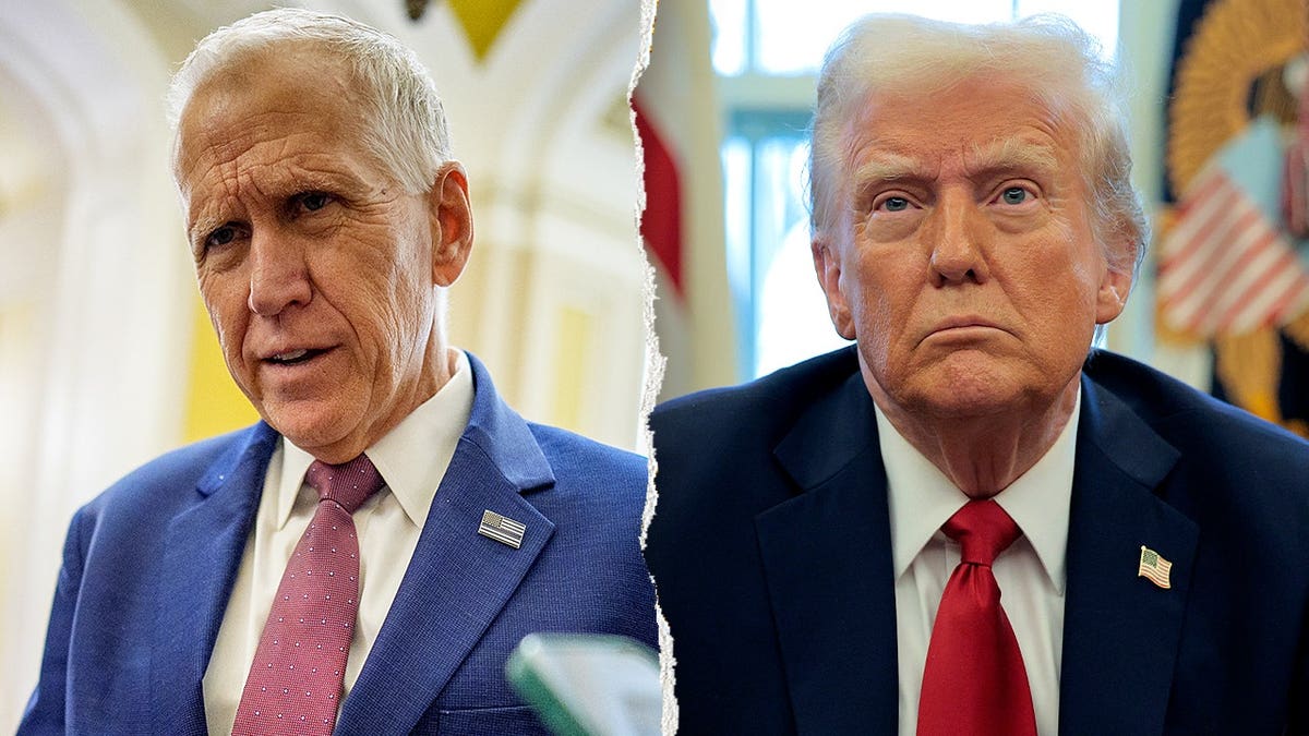 Sen. Thom Tillis, R-N.C., and President Donald Trump split image