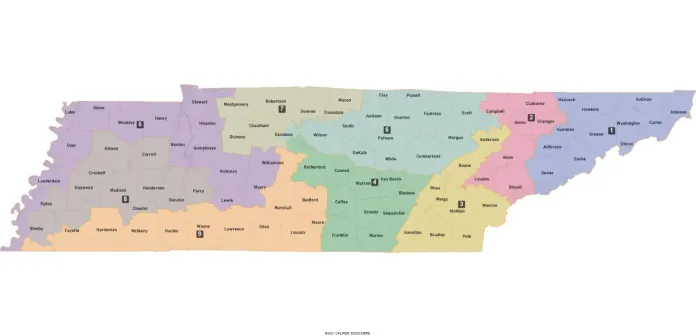 Tennessee's newly proposed Congressional maps