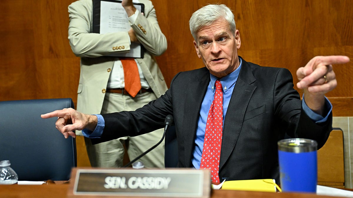 Sen. Bill Cassidy speaking during a Senate committee hearing in Washington, D.C.