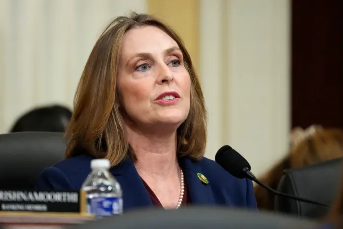 Rep. Kathy Castor, D-Fla., questions witnesses during a hearing of a special House committee dedicated to countering China, on Capitol Hill, Tuesday, Feb. 28, 2023, in Washington. (AP Photo/Alex Brandon)