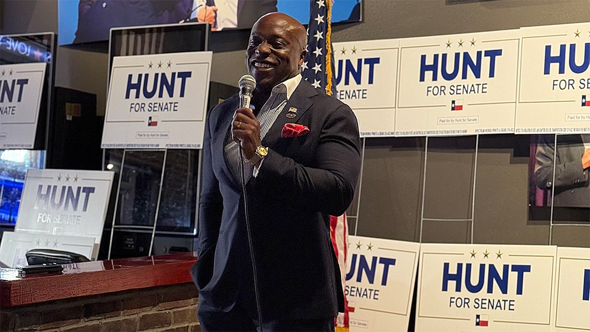 Rep. Wesley Hunt speaking at a campaign event in Houston, Texas