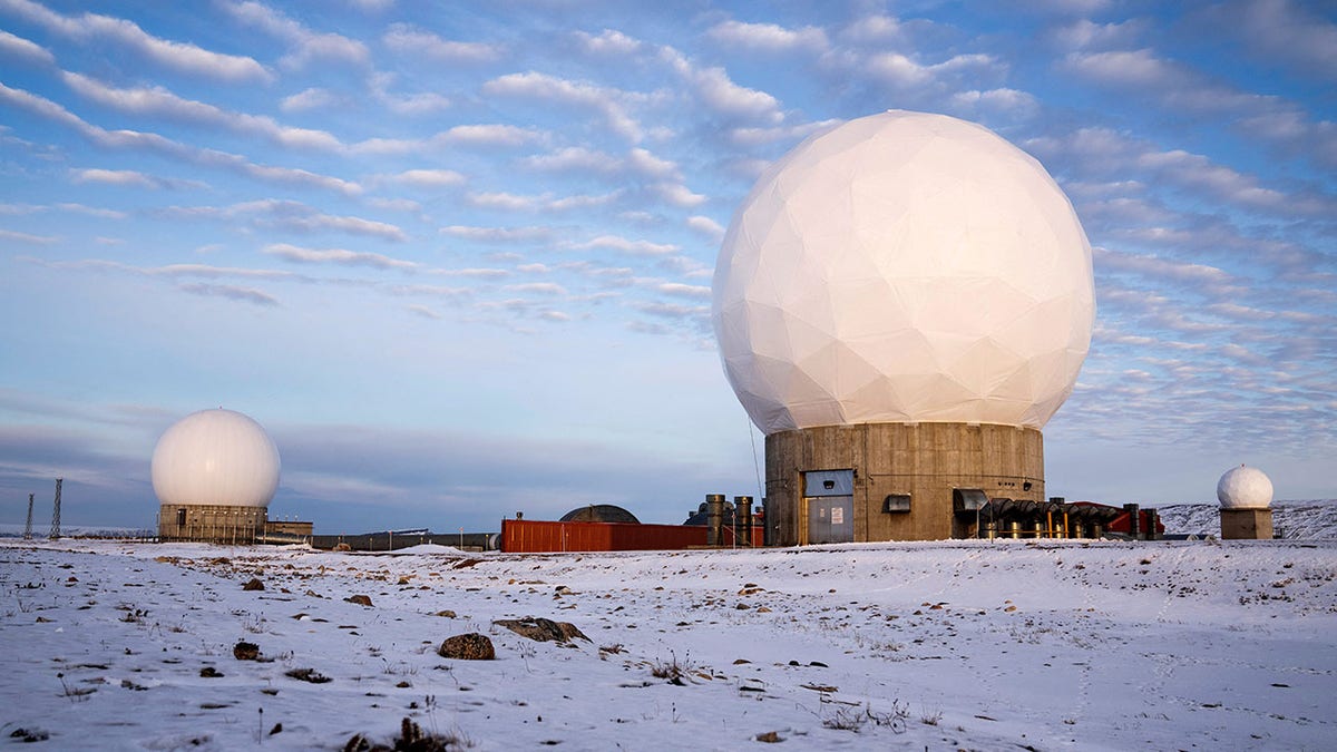 Pituffik Space Base with domes of Thule Tracking Station in northern Greenland