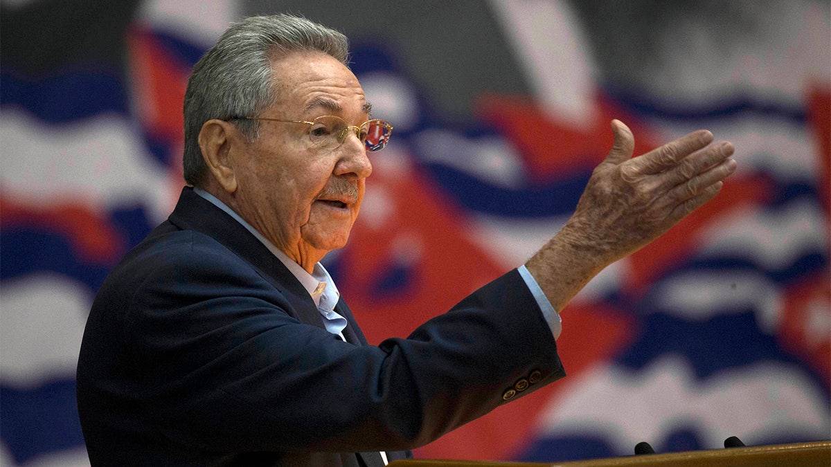 FILE - Cuban President Raul Castro addresses the Cuban Communist Party Congress in Havana, Cuba, April 16, 2016.
