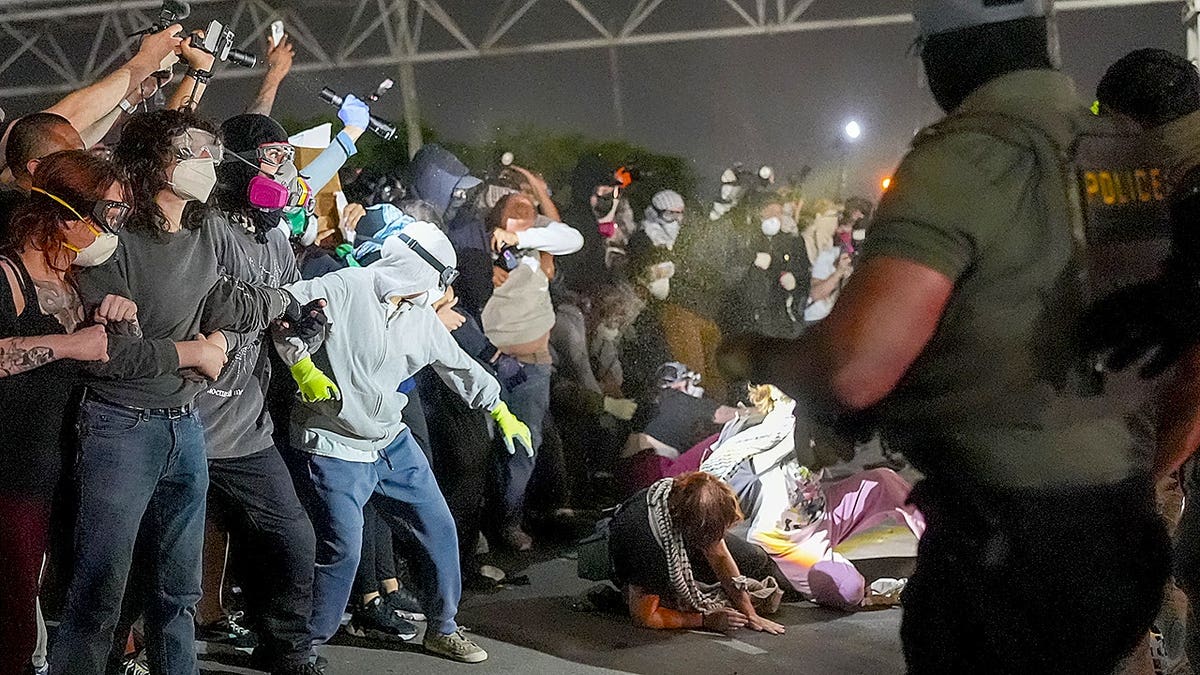 Pro-immigrant activists protesting outside Delaney Hall Detention Facility in Newark, New Jersey