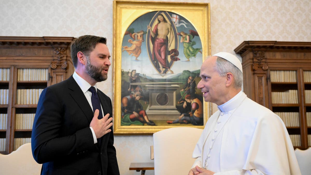 Pope Leo XIV holding a private audience with US Vice President J.D. Vance at the Apostolic Palace