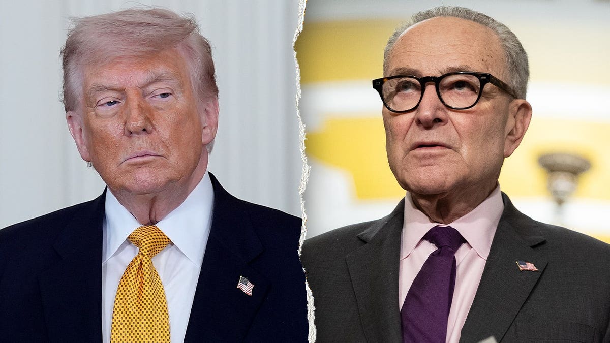 Split image of President Donald Trump and Senate Minority Leader Chuck Schumer, D-N.Y.