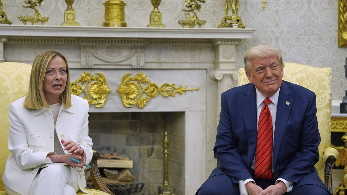 President Donald Trump meeting with Italy's Prime Minister Giorgia Meloni in the Oval Office