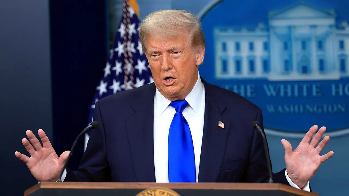 Donald Trump speaks at White House