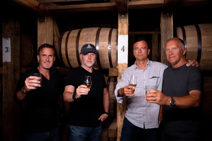 Four Branches Bourbon founders RJ Casey, Mike Trott, Rick Franco, and Harold Underdown (Courtesy: Four Branches Bourbon).