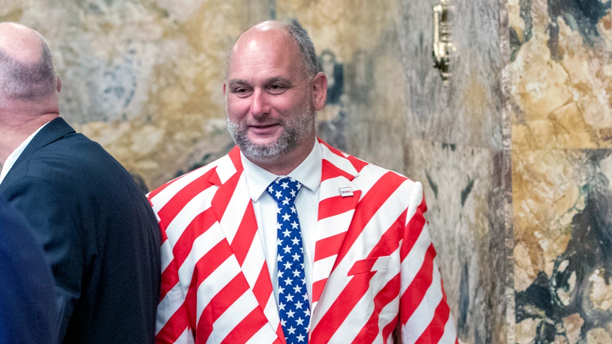 Eric Davanzo in his patriotic suit