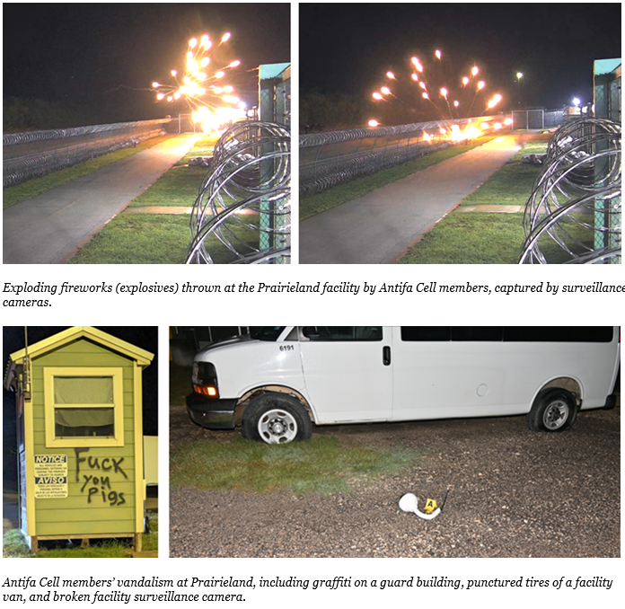 Photos of antifa members' vandalism.