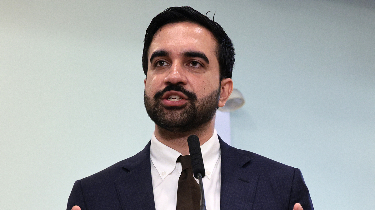 Zohran Mamdani giving a speech