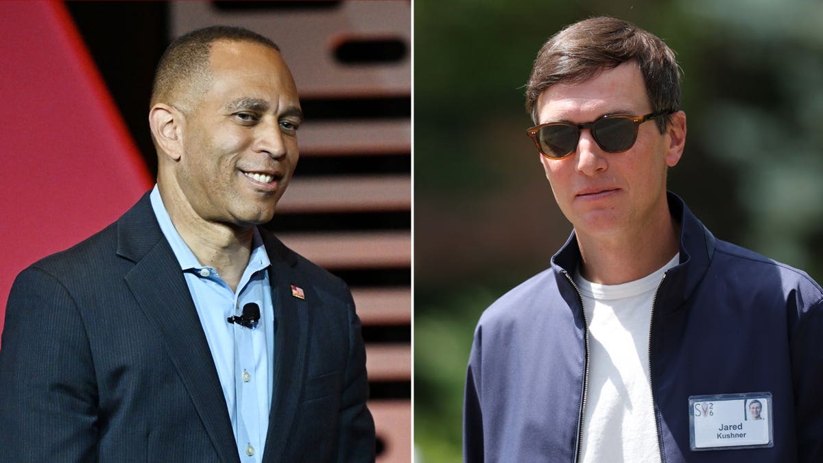Left: House Minority Leader Hakeem Jeffries; Right: Jared Kushner