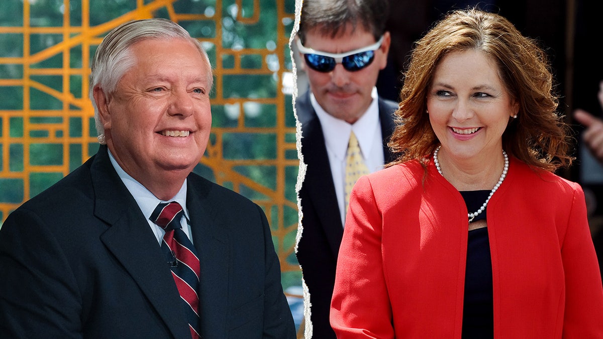 Former Sen. Lindsey Graham, left, pictured alongside his sister, Darline Graham Nordone, right.