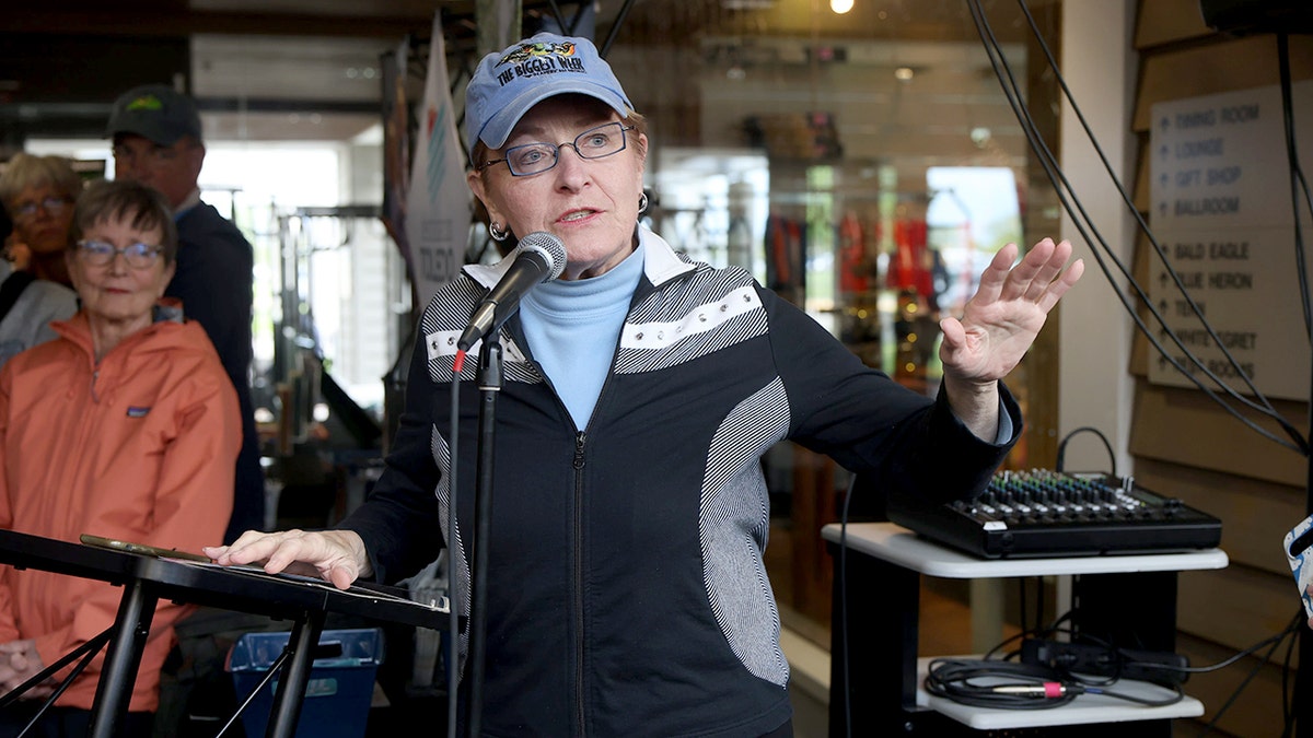 Rep. Marcy Kaptur speaks from a microphone.
