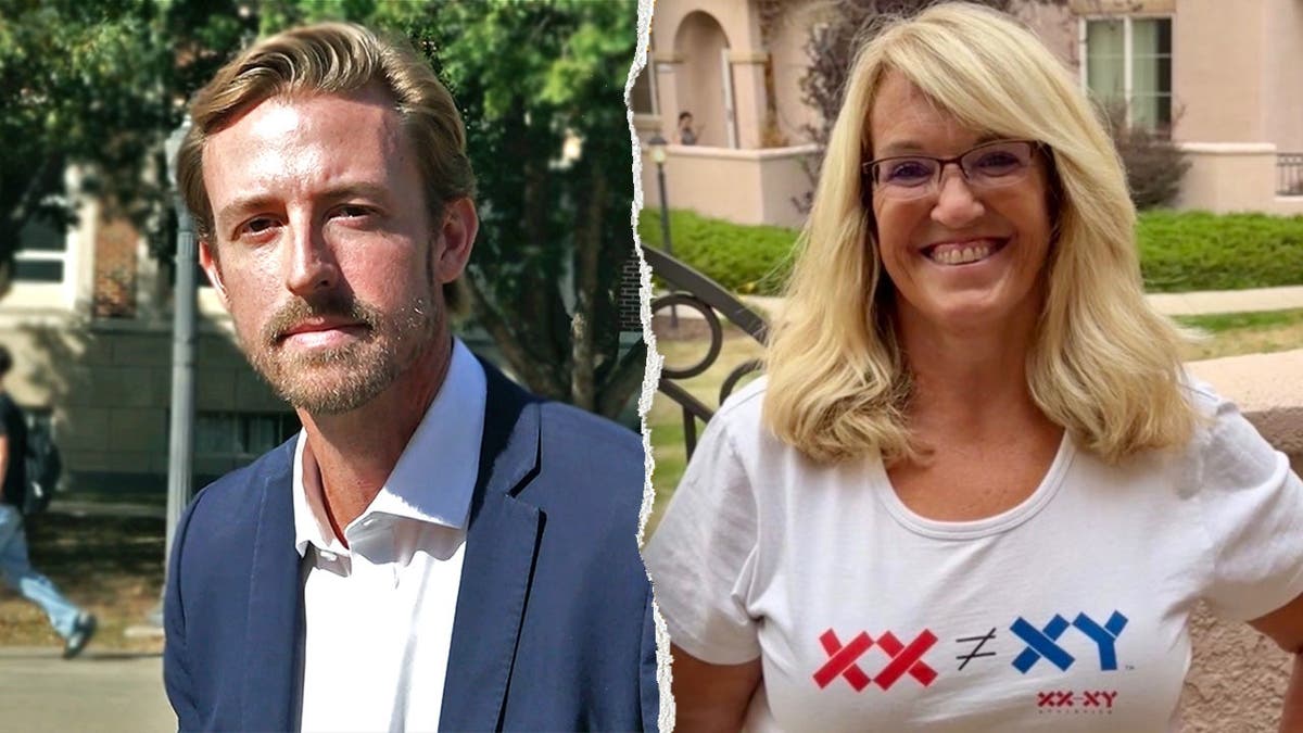 Ryan Walters, left, pictured alongside Stacey Adair, right.