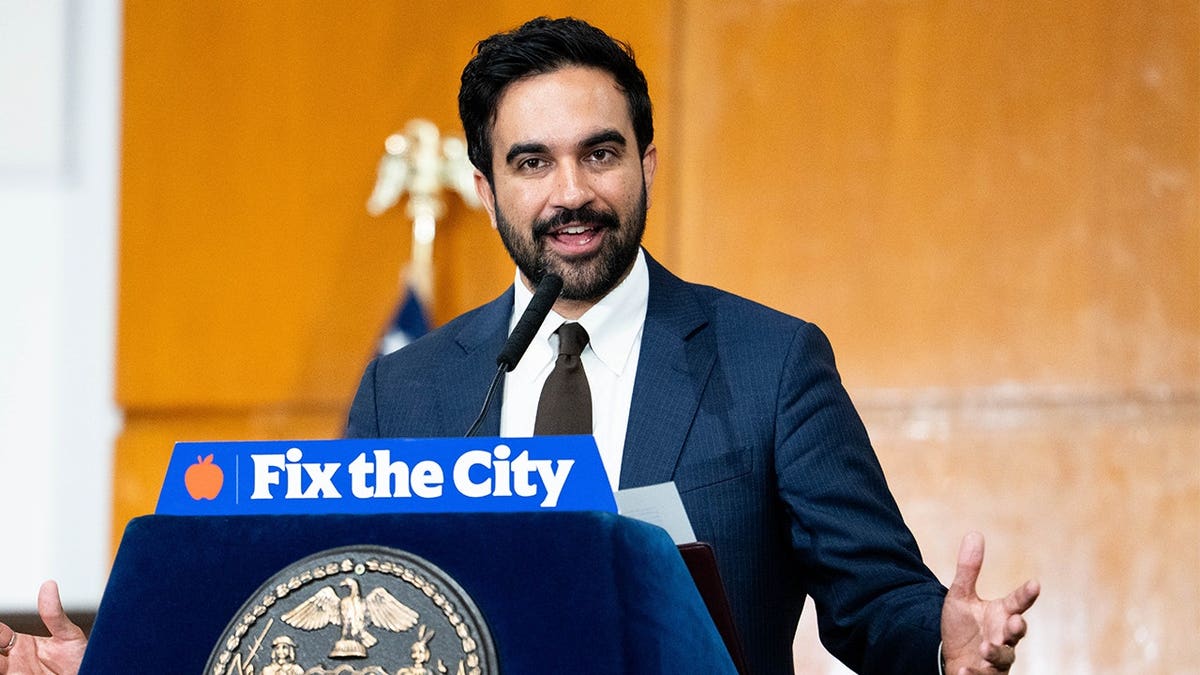 New York City Mayor Zohran Mamdani speaking at a press conference in Manhattan Housing Court in New York City on Aug. 25, 2026.