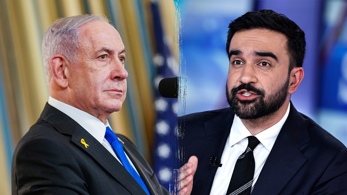 Split-screen photo of Benjamin Netanyahu and Zohran Mamdani.
