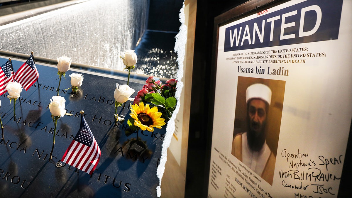 9/11 memorial and Osama bin laden poster