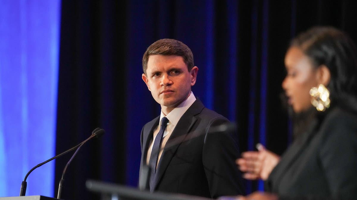 James Talarico in a debate