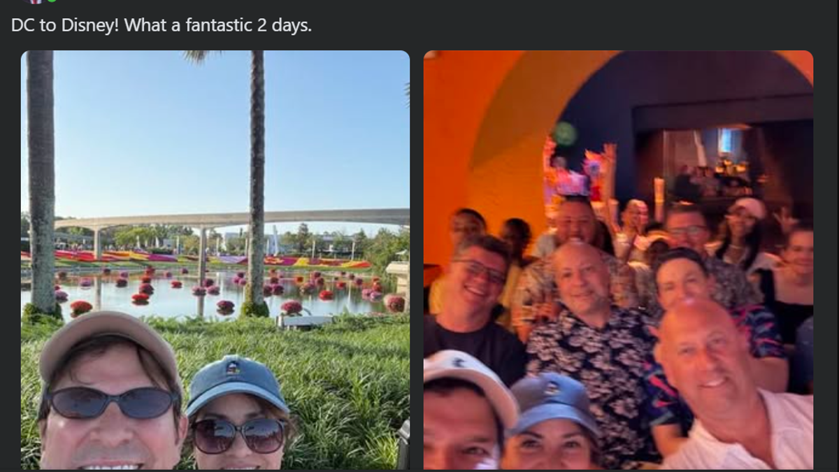 Rep. Vicente Gonzalez Facebook post of trip to Disney World