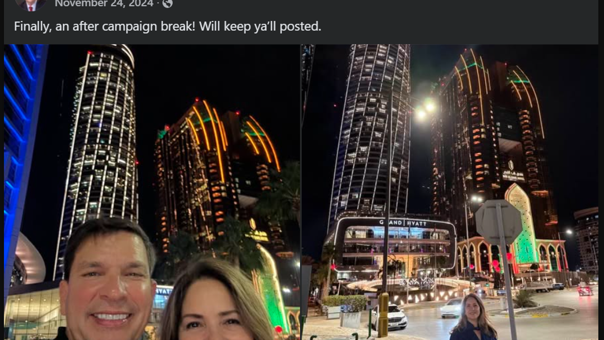 Rep. Vicente Gonzalez photos from social media during international travel