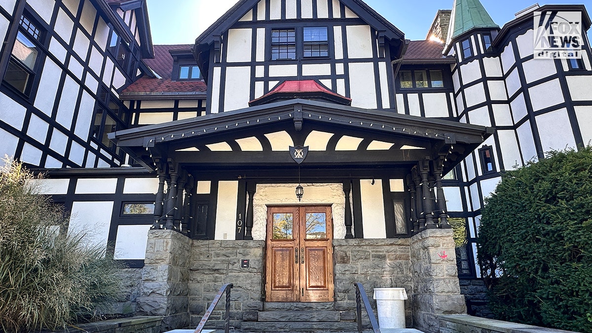 General view of the now-shuttered Chi Phi fraternity house at 107 Edgemoor Lane in Ithaca, NY., Tueaday, October 6, 2026. (Richard Beetham for Fox News Digital)
