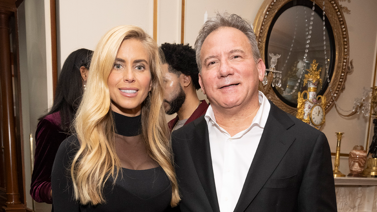 Katie Zacharia and Adam Weiss attend as Jean Shafiroff Hosts Holiday Party in Honor of New York Women's Foundation at Private Residence on December 16, 2024 in New York City.